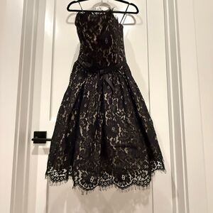 Robert Rodriguez Black Lace Midi Dress